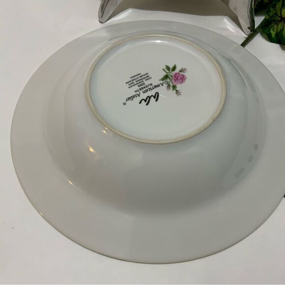 2 AMERICAN ATELIER ELIZABETH 5020 salad Plate 9” Granny Core Floral Gingham A2 - Picture 12 of 12